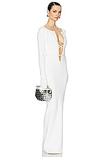 Helsa Niall Deep V Neck Dress in White, view 3, click to view large image.