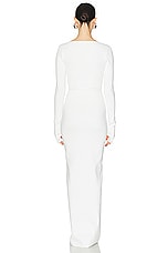Helsa Niall Deep V Neck Dress in White, view 4, click to view large image.
