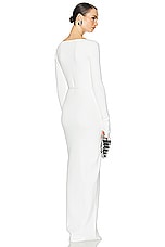 Helsa Niall Deep V Neck Dress in White, view 5, click to view large image.