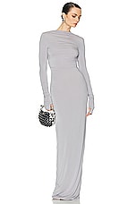 Helsa Jersey Backless Maxi Dress in Dove Grey, view 1, click to view large image.