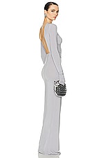 Helsa Jersey Backless Maxi Dress in Dove Grey, view 2, click to view large image.