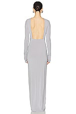 Helsa Jersey Backless Maxi Dress in Dove Grey, view 3, click to view large image.