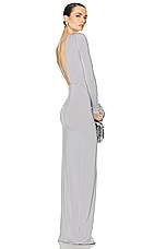 Helsa Jersey Backless Maxi Dress in Dove Grey, view 4, click to view large image.