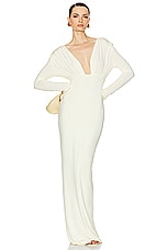 Helsa Jersey Deep V Maxi Dress in Sunlight Yellow, view 2, click to view large image.