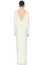 Helsa Jersey Deep V Maxi Dress in Sunlight Yellow, view 4, click to view large image.