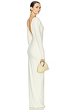 Helsa Jersey Deep V Maxi Dress in Sunlight Yellow, view 5, click to view large image.