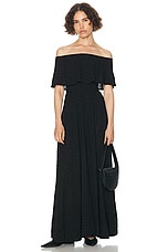 Helsa Petite Eyelet Garden Midi Dress in Black, view 1, click to view large image.