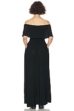 Helsa Petite Eyelet Garden Midi Dress in Black, view 3, click to view large image.