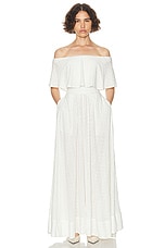 Helsa Petite Eyelet Garden Midi Dress in White, view 1, click to view large image.