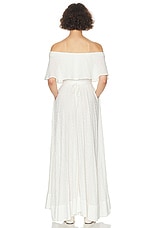 Helsa Petite Eyelet Garden Midi Dress in White, view 3, click to view large image.