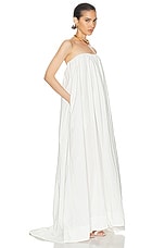 Helsa Crinkle Pleated Gown in White, view 2, click to view large image.