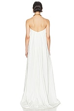 Helsa Crinkle Pleated Gown in White, view 3, click to view large image.