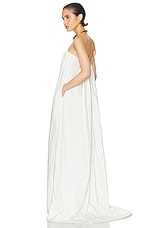 Helsa Crinkle Pleated Gown in White, view 4, click to view large image.