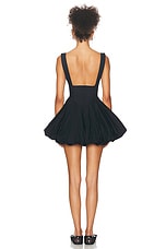 Helsa Poplin Bubble Mini Dress in Black, view 3, click to view large image.