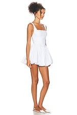 Helsa Poplin Bubble Mini Dress in White, view 2, click to view large image.