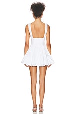 Helsa Poplin Bubble Mini Dress in White, view 3, click to view large image.