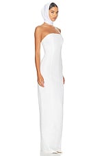 Helsa Linen Strapless Maxi Dress in Natural White, view 2, click to view large image.