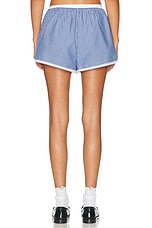 Helsa Pinstripe Poplin House Short in Blue Pinstripe, view 4, click to view large image.