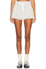 Helsa Voile Cheeky Shorts in Ivory, view 1, click to view large image.