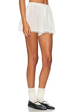 Helsa Voile Cheeky Shorts in Ivory, view 2, click to view large image.