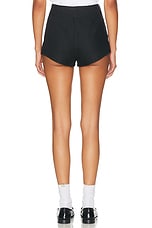 Helsa Washed Linen Micro Short in Black, view 4, click to view large image.