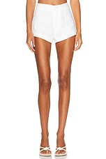 Helsa Washed Linen Micro Short in Natural White, view 1, click to view large image.