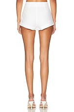 Helsa Washed Linen Micro Short in Natural White, view 4, click to view large image.