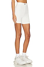Helsa Organic Heavy Rib Biker Shorts in White, view 2, click to view large image.