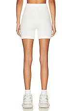 Helsa Organic Heavy Rib Biker Shorts in White, view 3, click to view large image.