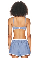 Helsa Pinstripe Poplin Bra in Blue Pinstripe, view 3, click to view large image.