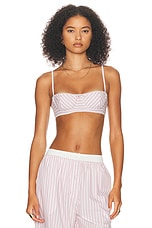 Helsa Wide Stripe Poplin Bra in Mauve Stripe, view 1, click to view large image.