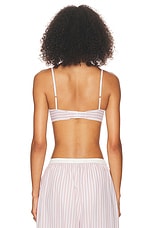 Helsa Wide Stripe Poplin Bra in Mauve Stripe, view 3, click to view large image.