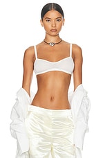 Helsa Justin Knit Bra in White, view 1, click to view large image.