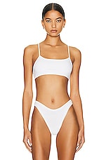 Helsa Bralette in 2nd Skin Jersey in White, view 1, click to view large image.