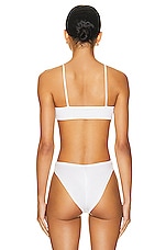 Helsa Bralette in 2nd Skin Jersey in White, view 3, click to view large image.