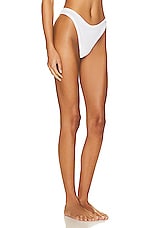 Helsa High Cut Underwear in 2nd Skin Jersey in White, view 2, click to view large image.