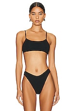 Helsa Bralette in 2nd Skin Jersey in Black, view 1, click to view large image.