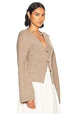 Helsa Sanna Cardigan in Medium Taupe, view 2, click to view large image.