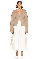 Helsa Sanna Cardigan in Medium Taupe, view 4, click to view large image.
