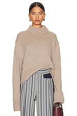 Helsa Pamelia Crew Neck Sweater in Taupe, view 1, click to view large image.