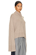 Helsa Pamelia Crew Neck Sweater in Taupe, view 2, click to view large image.