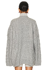 Helsa Serena Cable Cardigan in Heather Grey, view 4, click to view large image.