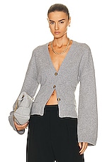 Helsa Sanna Cardigan in Heather Grey, view 1, click to view large image.