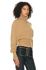 Helsa Aren Cashmere Turtleneck Sweater in Camel, view 2, click to view large image.