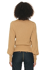 Helsa Aren Cashmere Turtleneck Sweater in Camel, view 3, click to view large image.