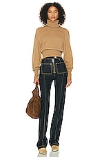 Helsa Aren Cashmere Turtleneck Sweater in Camel, view 4, click to view large image.