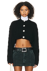 Helsa Rayssa Cable Cardigan in Black, view 1, click to view large image.