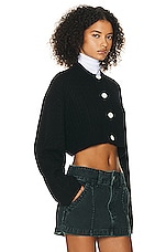 Helsa Rayssa Cable Cardigan in Black, view 2, click to view large image.