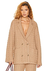 Helsa Nalini Cable Cardigan in Cinnamon, view 1, click to view large image.