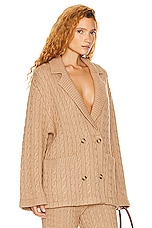 Helsa Nalini Cable Cardigan in Cinnamon, view 2, click to view large image.